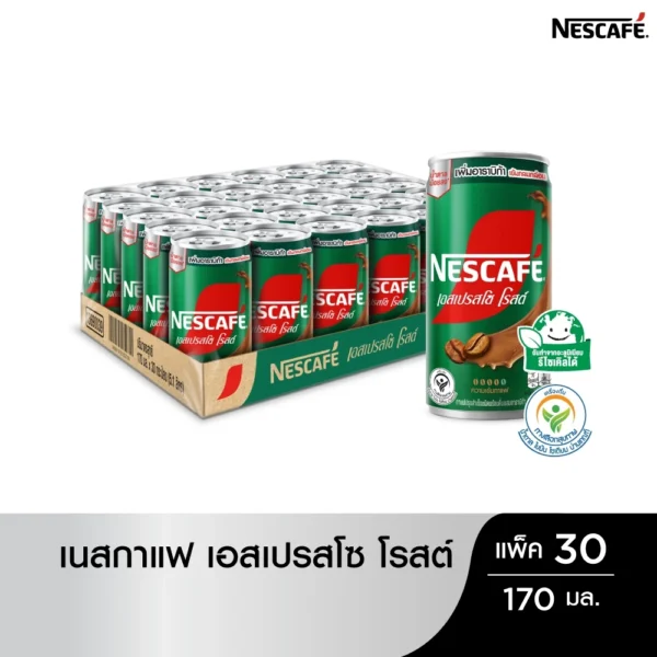 [เลือกรสได้] NESCAFÉ RTD กาแฟพร้อมดื่มตราเนสกาแฟ กาแฟปรุงสำเร็จพร้อมดื่ม เนสกาแฟกระป๋อง ขนาด 30 x 170 มล. NESCAFE